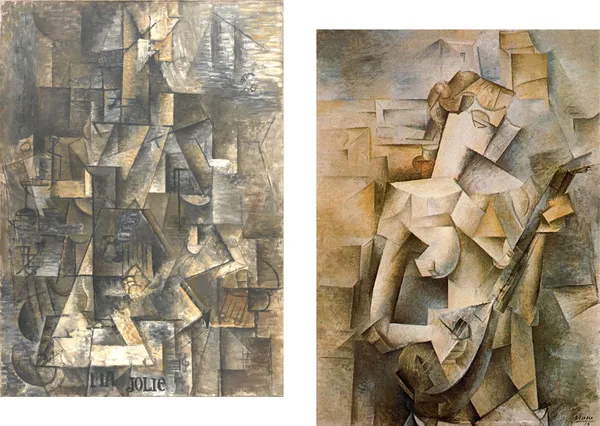 �Ma_Jolie_My_Pretty_&_Girl_with_Mandolin,_Paintings_by_Pablo_Picasso,_Framed_Canvas,_Set_of_2,_Multicolor