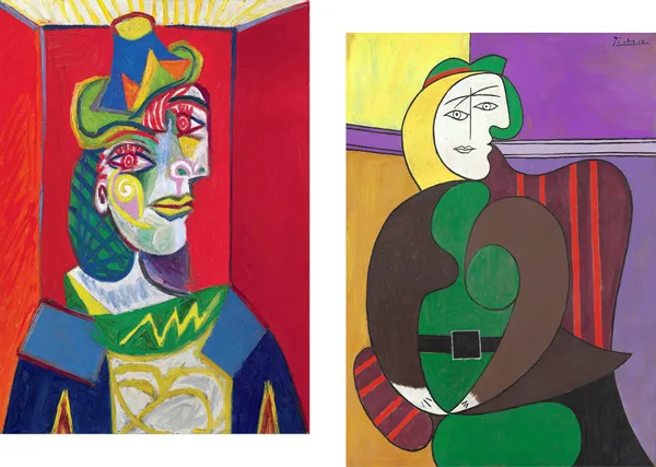 �Bust_of_Woman_&_The_Red_Armchair,_Paintings_by_Pablo_Picasso,_Framed_Canvas,_Set_of_2,_Multicolor