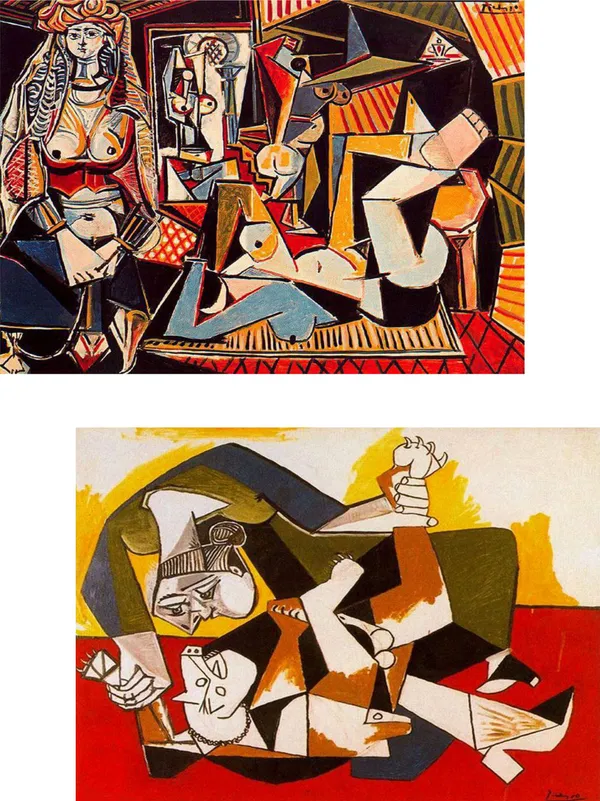 Women_of_Algiers_&_Woman_with_a_Dog,_Paintings_by_Pablo_Picasso,_Framed_Canvas,_Set_of2,_Multicolor