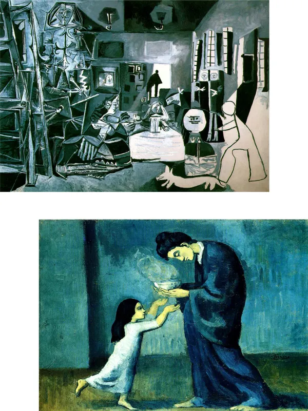 �The_Maids_of_Honour_&_the_Soup,_Paintings_by_Pablo_Picasso,_Framed_Canvas,_Set_of_2,_Multicolor