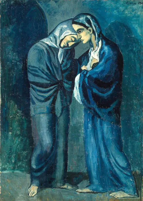 The_Two_Sisters_1902,_A_Painting_by_Pablo_Picasso,_Framed_Canvas,_Multicolor