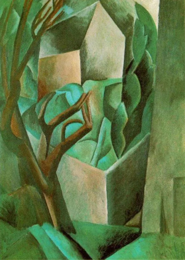 Small_House_in_the_Garden_1908,_A_Painting_by_Pablo_Picasso,_Framed_Canvas,_Multicolor