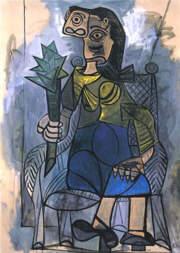 Woman_with_Artichoke_1941,_A_Painting_by_Pablo_Picasso,_Framed_Canvas,_Multicolor