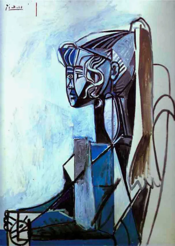Portrait_of_Sylvette_1954,_A_Painting_by_Pablo_Picasso,_Framed_Canvas,_Multicolor