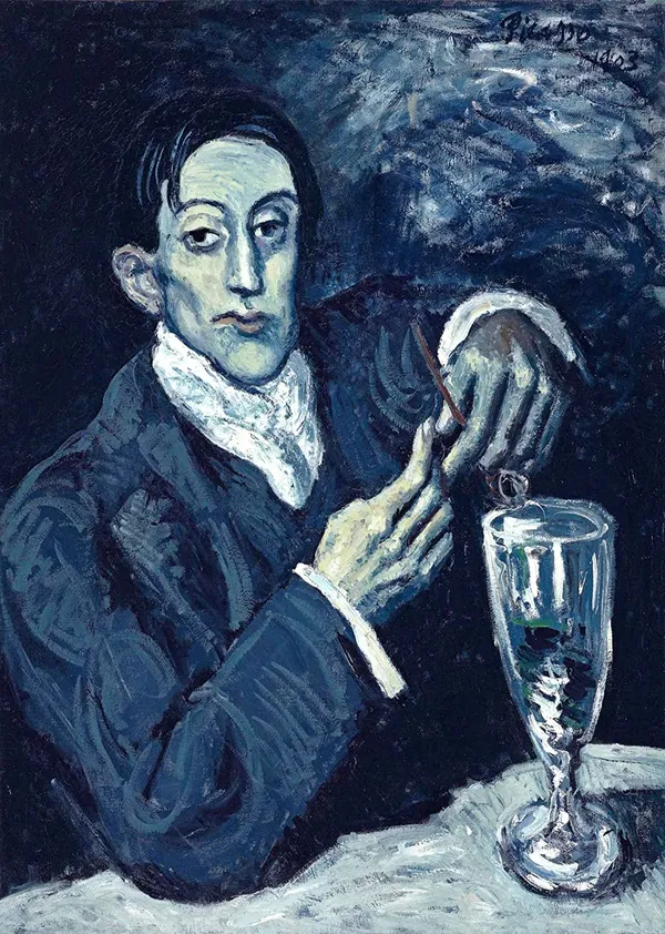 The_Absinthe_Drinker_Angel_Fernndez_1903,_A_Painting_by_Pablo_Picasso,_Framed_Canvas,_Multicolor