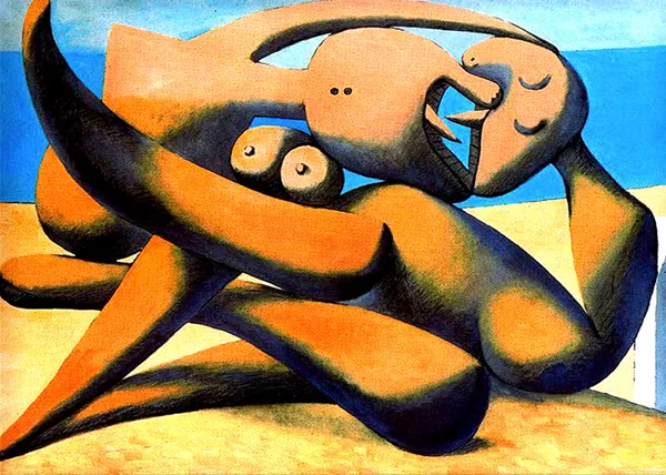 Figure_at_the_Seaside_1931,_A_Painting_by_Pablo_Picasso,_Framed_Canvas,_Multicolor