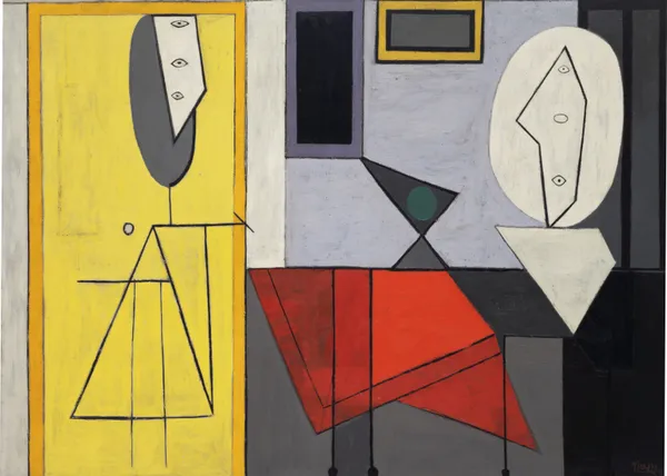 The_Studio_1928,_A_Painting_by_Pablo_Picasso,_Framed_Canvas,_Multicolor
