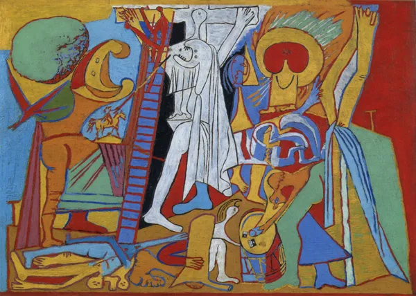 Crucifixion_1930,_A_Painting_by_Pablo_Picasso,_Framed_Canvas,_Multicolor