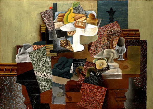Still_Life_with_Compote_and_Glass_1914,_A_Painting_by_Pablo_Picasso,_Framed_Canvas,_Multicolor