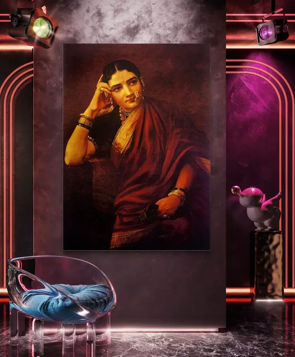 Maharashtrian_Woman,_1893,_A_Raja_Ravi_Varma_Painting,_Framed_Canvas,_Wall_Decor,_Multicolor