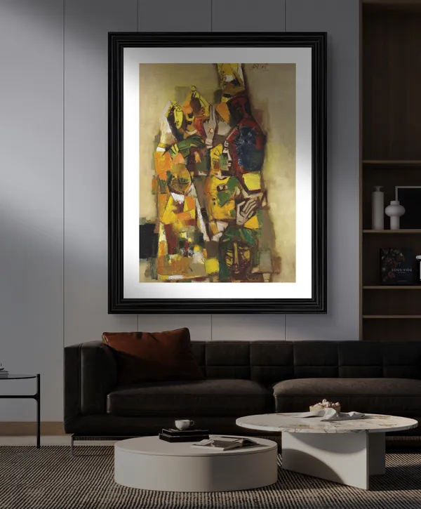 The_Lost_Princess_(1964)-_M.F._Husain's_Painting,_Framed,_Wall_Decor,_Multicolor