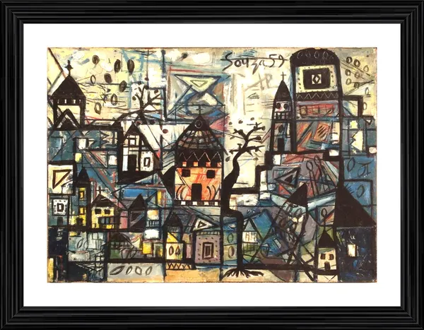 City_Landscape_(1959),_A_Painting_by_Souza,_Framed,_Wall_D�cor,_Multicolor