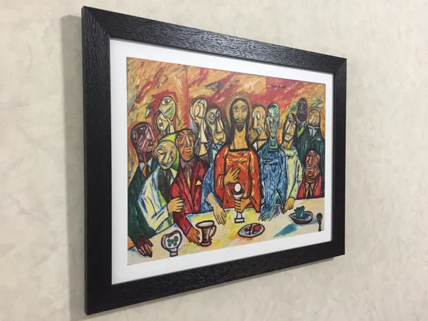 Reinterpretation_of_'Last_Supper'_(1990),_A_Painting_by_Souza,_Framed,_Wall_D�cor,_Multicolor