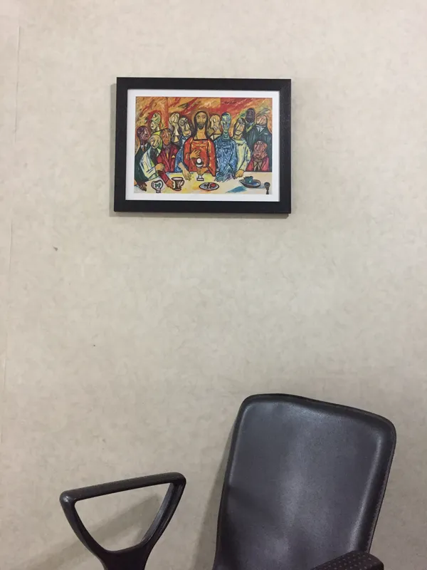 Reinterpretation_of_'Last_Supper'_(1990),_A_Painting_by_Souza,_Framed,_Wall_D�cor,_Multicolor