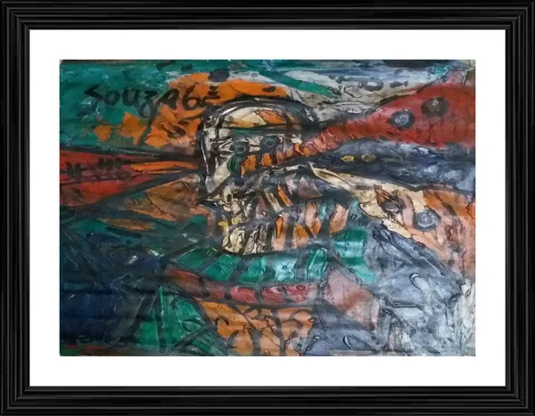 The_Rains_(1996),_A_Painting_by_Souza,_Framed,_Wall_D�cor,_Multicolor