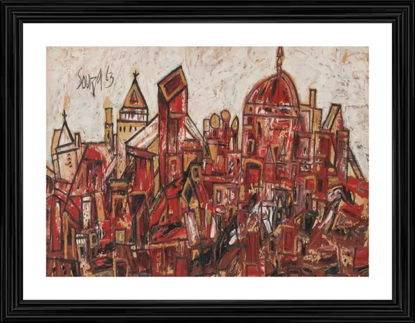 Red_Landscape_(Mumbai)_(1963),_A_Painting_by_Souza,_Framed,_Wall_D�cor,_Multicolor
