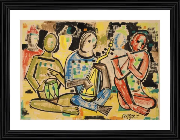 Three_Musicians_(1948),_A_Painting_by_Souza,_Framed,_Wall_D�cor,_Multicolor