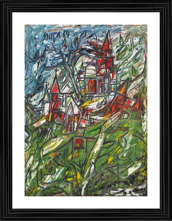 Multicoloured_Landscape_(1964),_A_Painting_by_Souza,_Framed,_Wall_D�cor,_Multicolor