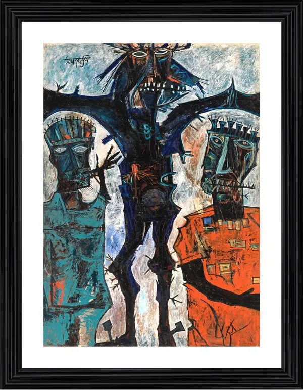 Crucifixion_(1959),_A_Painting_by_Souza,_Framed,_Wall_D�cor,_Multicolor