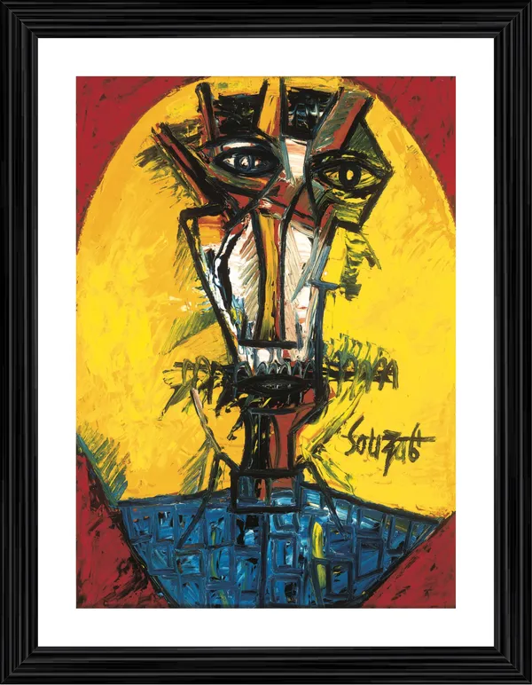 Self_Portrait_(1961),_A_Painting_by_Souza,_Framed,_Wall_D�cor,_Multicolor