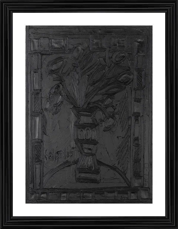 Carving_Flowers_(1965),_A_Painting_by_Souza,_Framed,_Wall_D�cor,_Multicolor