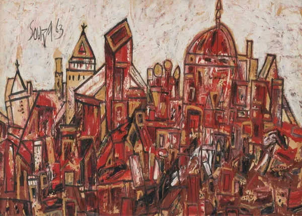 Red_Landscape_(Mumbai)_(1963),_A_Painting_by_Souza,_Framed,_Wall_D�cor,_Multicolor
