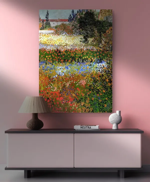 Giardino_Fiorito_Flowered_Garden_1888,_A_Painting_by_Van_Gogh,_Framed_Canvas,_Wall_Decor,_Multicolor