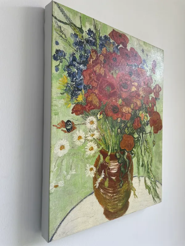 Flowering_Almonds_&_Vase_with_Cornflowers,_Paintings_by_Van_Gogh,_Framed_Canvas,_Set_of_2,_Multicolor