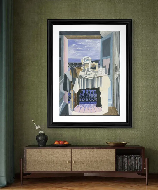 Still_Life_from_Window_&_Pigeons_at_Cannes,_Paintings_by_Pablo_Picasso,_Framed,_Set_of_2,_,_Multicolor