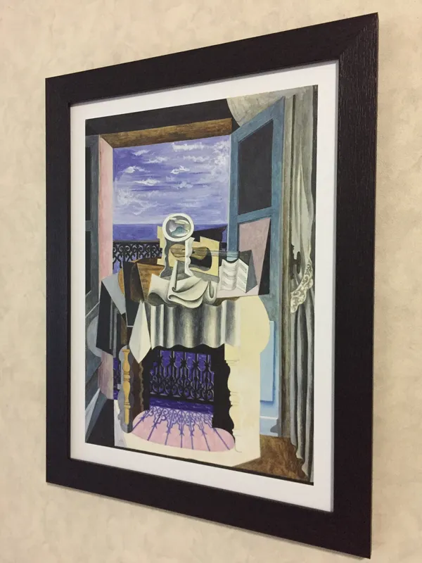 Still_Life_from_Window_&_Pigeons_at_Cannes,_Paintings_by_Pablo_Picasso,_Framed,_Set_of_2,_,_Multicolor