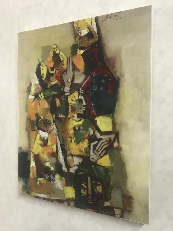 The_Lost_Princess*_(1964)_&_*Wasteland*_(1963)-Set_of_2_Paintings_by_M.F._Husain,_Framed_Canvas,_Wall_Decor,_Multicolor
