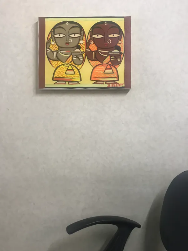 Two_Worshiping_Women*_-_A_Jamini_Roy_Painting,_Framed_Canvas_Wall_Decor,_Multicolor