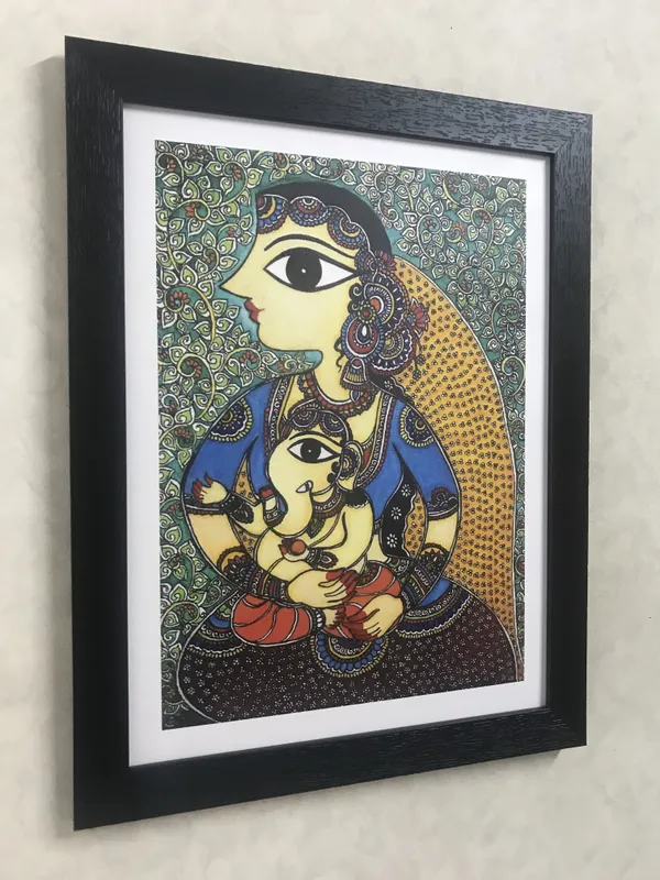 Bal_Ganesh_and_Parvati,_Indian_Traditional_Painting,_Framed,_Wall_D�cor,_Multicolor
