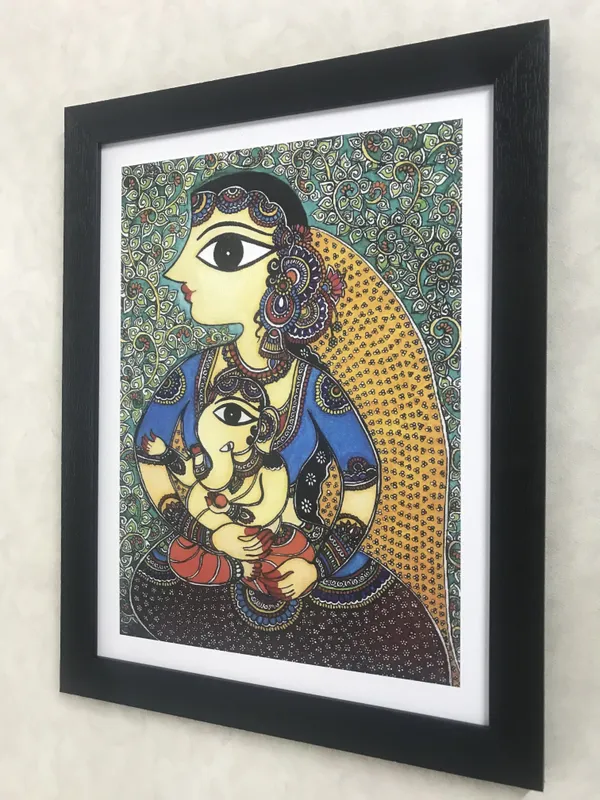 Bal_Ganesh_and_Parvati,_Indian_Traditional_Painting,_Framed,_Wall_D�cor,_Multicolor