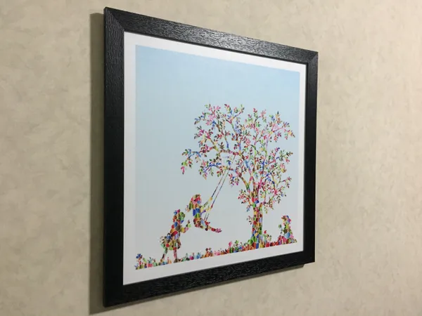 Girls_playing_under_a_Tree,_'Sky'_theme_Painting,_Framed,_Wall_D�cor,_Multicolor
