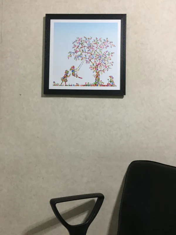 Girls_playing_under_a_Tree,_'Sky'_theme_Painting,_Framed,_Wall_D�cor,_Multicolor