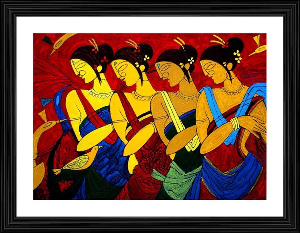 Dancing_Women_,_Indian_Traditional_Painting,_Framed,_Wall_D�cor,_Multicolor