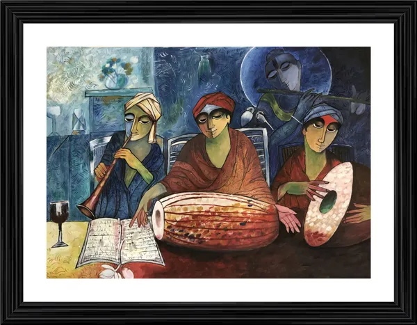 Three_Musicians,_Indian_Traditional_Painting,_Framed,_Wall_D�cor,_Multicolor