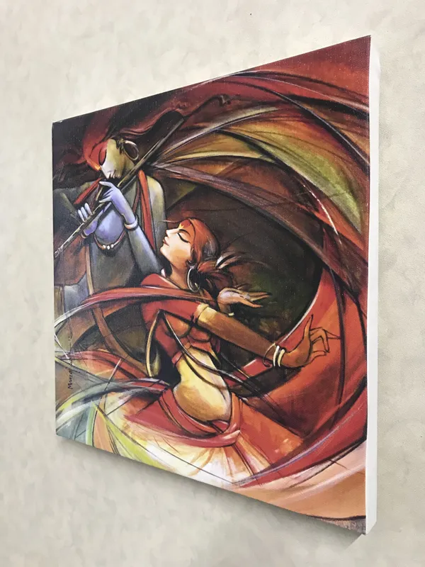 Radha-Krishna,_Indian_Traditional_Painting,_Framed,_Wall_D�cor,_Multicolor