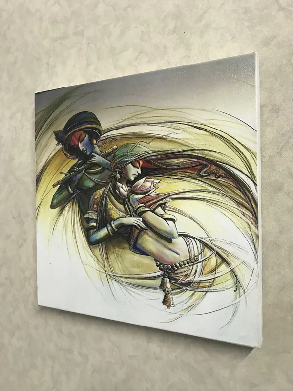 Radha-Krishna,_Indian_Traditional_Painting,_Framed_&_Unframed,_Wall_Decor,_Multicolor