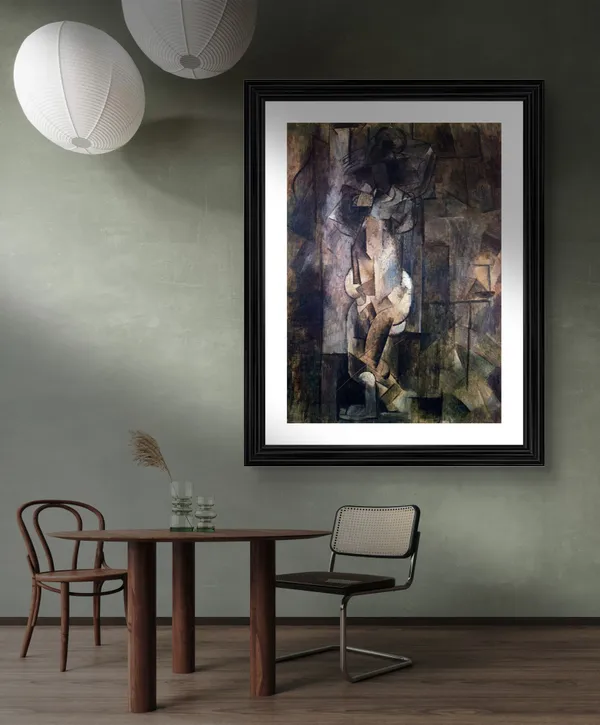 Woman_Figure_&_Woman_with_Guitar_and_Piano,_Paintings_by_Pablo_Picasso,_Framed,_Set_of_2,_,_Multicolor