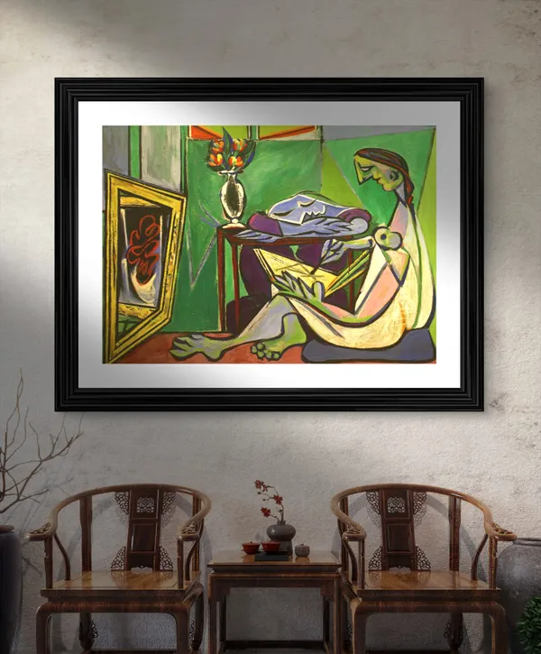 The_Muse_1935,_A_Painting_by_Pablo_Picasso,_Framed,_Wall_Decor,_Multicolor