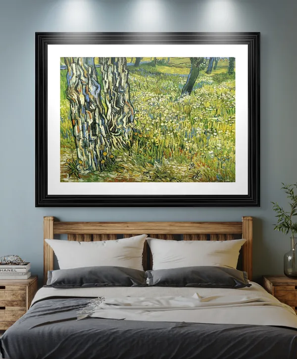 Tree_Trunks_in_the_Grass_1890,_A_Painting_by_Van_Gogh,_Framed,_Wall_Decor,_Multicolor