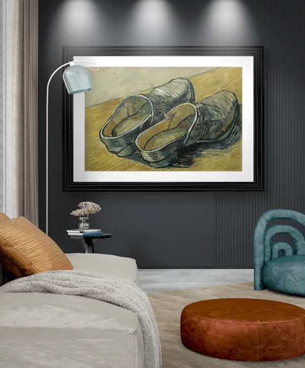 A_Pair_of_Leather_Clogs_1889,_A_Painting_by_Van_Gogh,_Framed,_Wall_Decor,_Multicolor