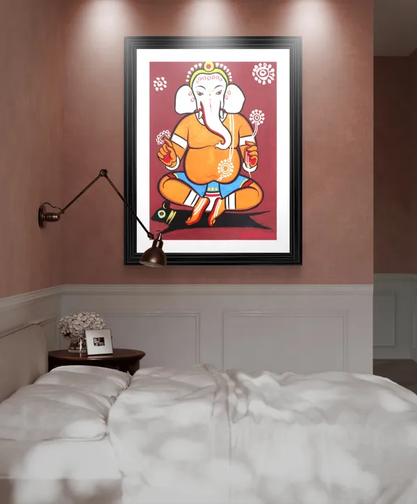 *Ganesh*_-_A_Jamini_Roy_Painting,_Framed_Wall_Decor,_Multicolor