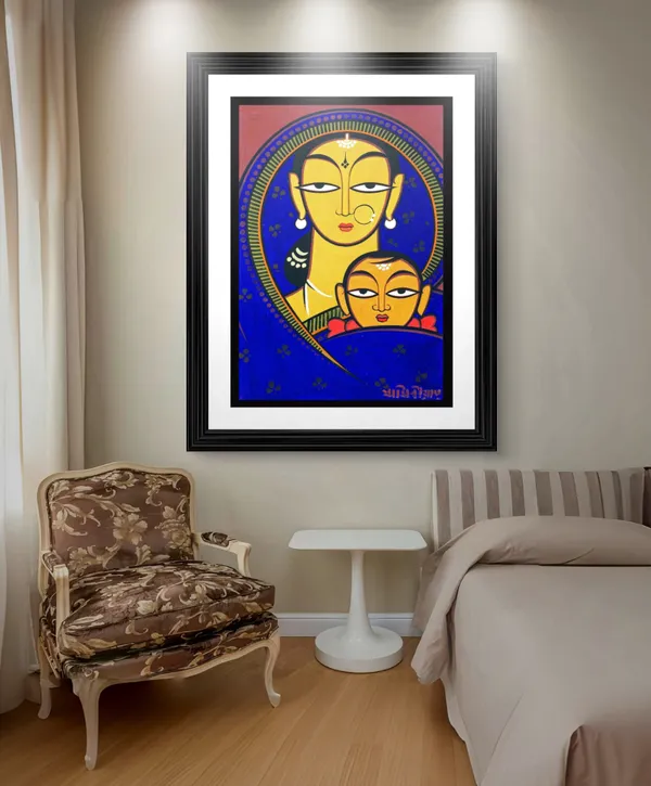*Mother_and_Child_1*_-_A_Jamini_Roy_Painting,_Framed_Wall_Decor,_Multicolor