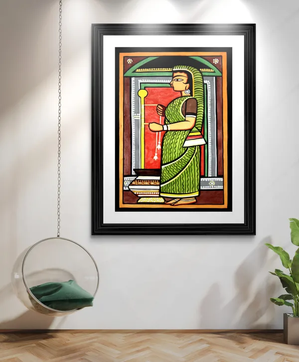 *Yashoda*_-_A_Jamini_Roy_Painting,_Framed_Wall_Decor,_Multicolor