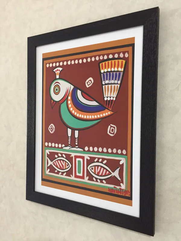 *Bird_and_Fishes*_-_A_Jamini_Roy_Painting,_Framed_Wall_Decor,_Multicolor