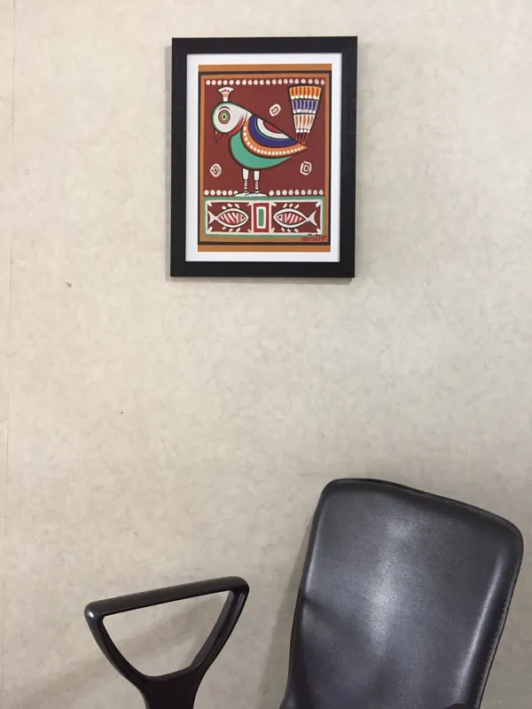 *Bird_and_Fishes*_-_A_Jamini_Roy_Painting,_Framed_Wall_Decor,_Multicolor