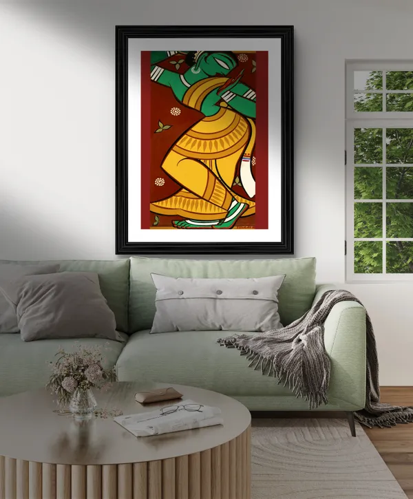 *Dancing_Woman_1*_-_A_Jamini_Roy_Painting,_Framed_Wall_Decor,_Multicolor